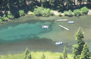 photo of rafters floating down the Truckee River