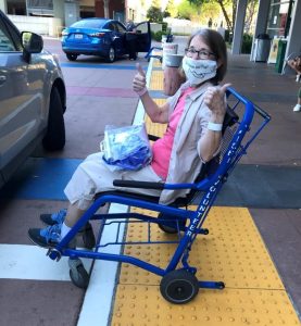 photo of leaving the hospital after my surgery